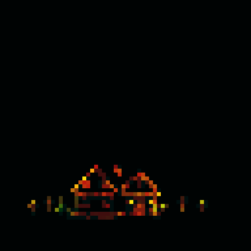 a neighborhood at night, a mysteriously glitched, out-of-place abode, spooky