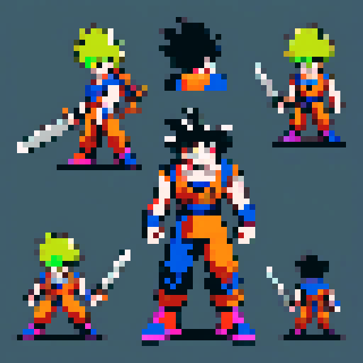 Create Goku in the style of TMNT Shredders Revenge.