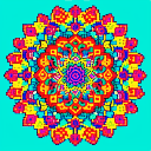 colorful,floral,symmetrical mandala

