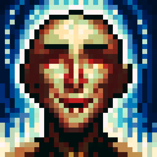 retro-futuristic excavation building, game icon, 32x32 pixel art, sRGB, skill art, close up, portrait, vibrant colors, glowing neon lights, weathered metal surfaces, towering smokestacks, mechanical gears, steampunk elements, futuristic machinery, intricate circuitry, holographic displays, pulsating energy sources