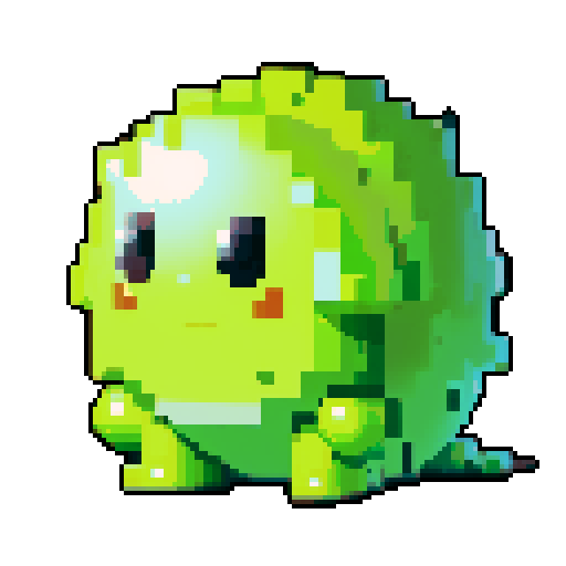 A huge slime with a tough, semi-opaque outer layer that resembles armor. It has intense eyes and a protective stance, with a hint of a smile. The surface is rougher, providing a strong defense. No background.
