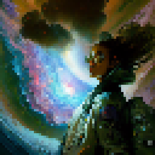 Vibrant, Pop Art inspired, depict a person jumping for joy with arms outstretched, against a clear blue sky with puffy white clouds overhead.