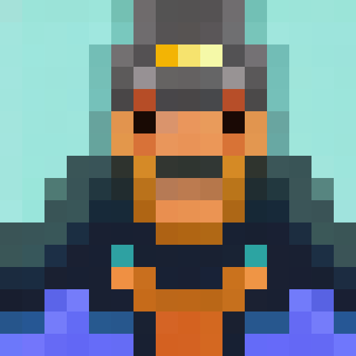 Pixelated close-up portrait of a 16x16 game icon depicting a sharp, translucent glass shard reflecting the light and casting a rainbow spectrum.