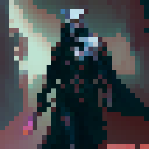 dark lord, medieval fantasy style, sinister aura, glowing eyes, blackened cloak, ornate cape, ancient mask, weapon at his back, looming presence, intense shadows, intricate details, torso view, looking at his right, zoom in
