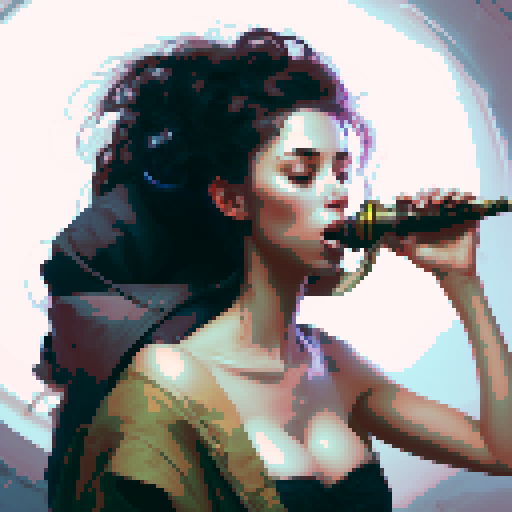 side angle of sexy naked woman giving blowjob