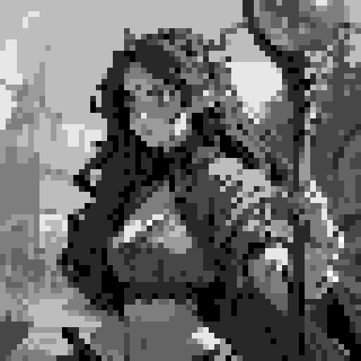 busty succubus, skin tight lace, deep v-neck crop top, intricate druidic staff, pixel art, sRGB