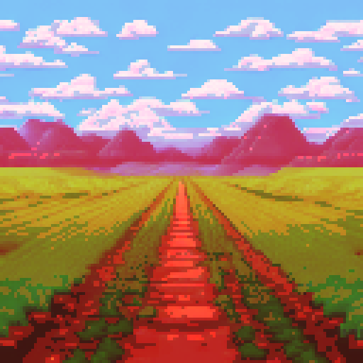 large barren wasteland fields, sRGB, pixel art, background, landscape