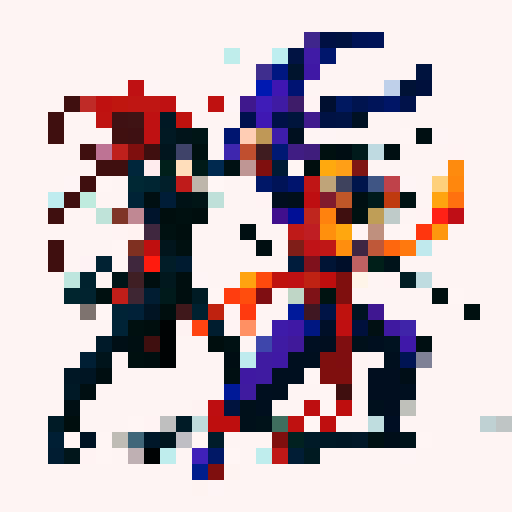 sharp ninja, pixel art, sRGB, intense gaze, swift movements, dynamic poses, vibrant colors, intricate details, dramatic shadows, jagged edges
