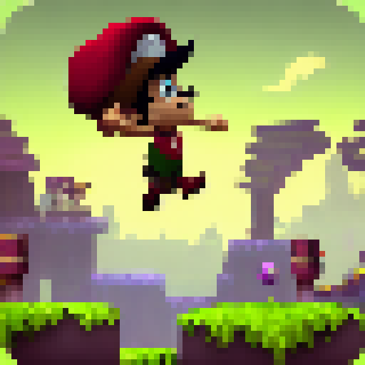 Platformer hero jumping