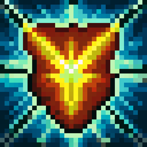 Pickaxe tool, game icon, 32x32 pixel art, sRGB, skill art, close up, portrait, metallic shine, sharp edges, worn handle, engraved initials, textured surface, vibrant colors, pixelated details, defined shadows, minimalist design