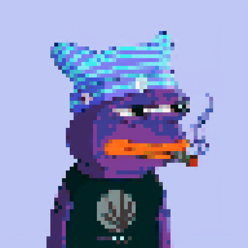 Smoking purple frog