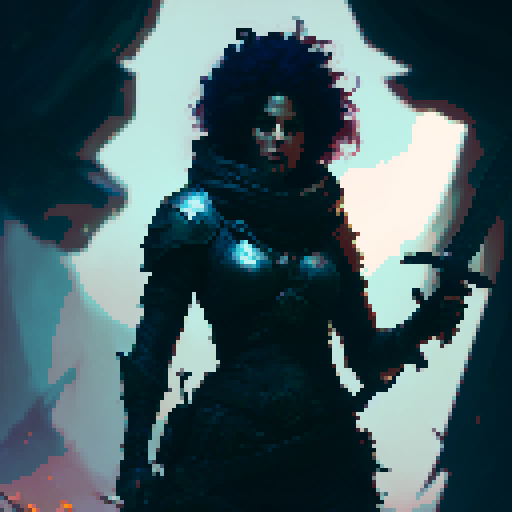 female barbarian, tall, menacing, full body, intense glare, angry, large axe, tribal tight-fitting clothing, Action Pose, Imposing stance, fantasy Medieval RPG