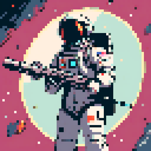 Pixel art of a astronaut in a white spacesuit, standing upright, retro-style 16-bit, 32x32, simple design for a space survival game, white color with black visor, no background, transparent edges, full length