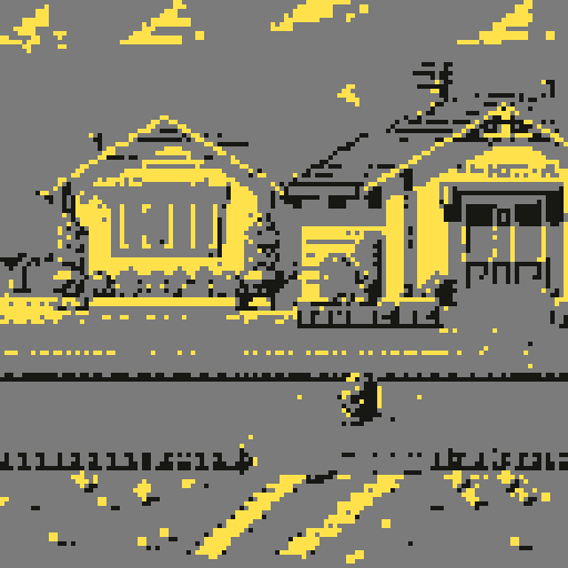 Small suburban american house, with driveway and lawn, legend of Zelda isometric perspective, tile based art, 8x8 tiles, pixel art
