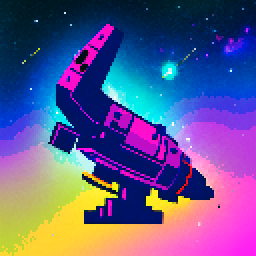 spaceship, sideview, vibrant galaxy, swirling nebulas, twinkling stars, pixel art, srgb