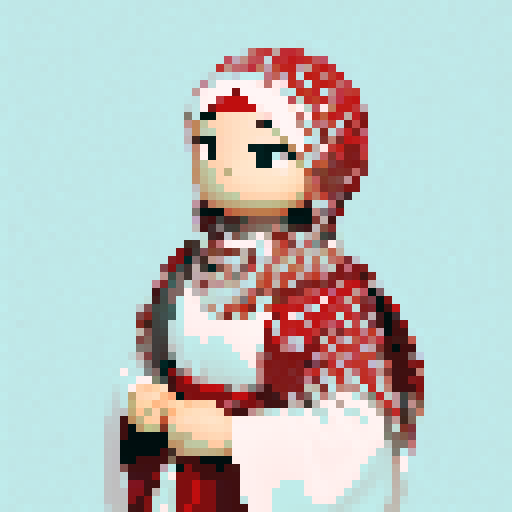 "Create an image of a traditional Middle Eastern ghutrah (keffiyeh) with a classic white and red checkered pattern. The ghutrah should be draped over the head of a mannequin or a person, showcasing its elegant folds and how it sits on the shoulders. The fabric should have a soft, woven texture with the red and white pattern clearly defined. 