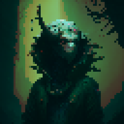 A walking tree golem with a demon face and teeth