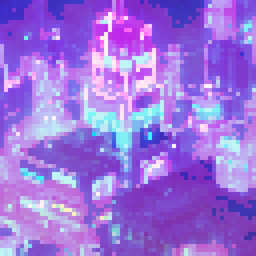 Purple-haired, neon-lit, and glitchy, a cyberpunk girl with a katana stands atop a skyscraper, surrounded by hovering drones and holographic advertisements