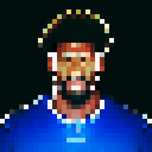 nfl football player, profile view, forward-facing, wearing jersey, no helmet, game icon style, 32x32 pixel art, sRGB, skillful expression, close-up portrait