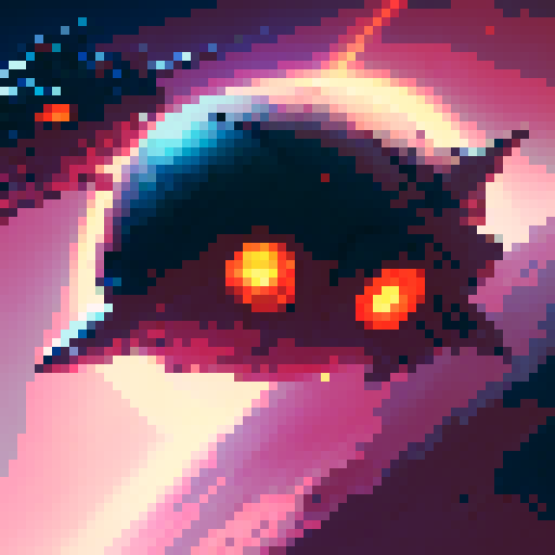 A shield-like red target for a video game, illustration,2d