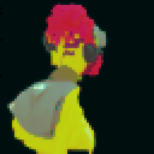 Back view of character