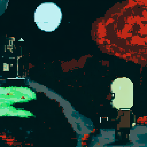 Square jaw protagonist in the bottom right with cigarette and shiny golden gun in left hand which is promenant, dark green top, brown trousers

generate a 1920x1080 image please