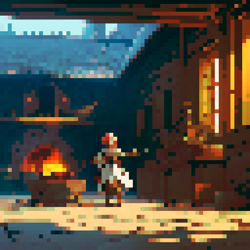 forge, smithing, building, inside, fire, instruments, medieval