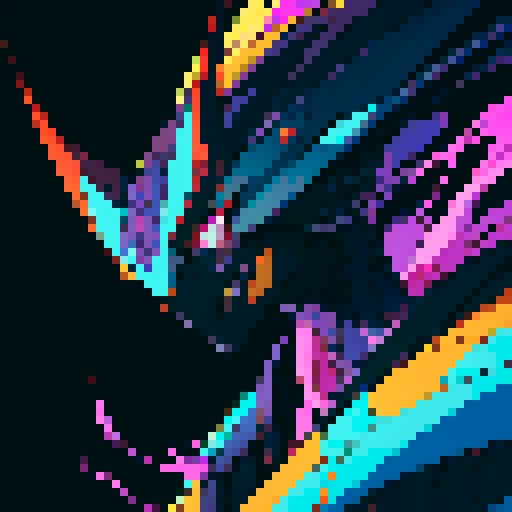 Generate an image of a dangerous cosmic ant from the future. This ant should have an otherworldly appearance, with an armored exoskeleton featuring iridescent colors that shift between dark purples, blues, and vibrant yellows. Its body should be sleek and segmented, with advanced technological elements integrated into its design. The ant should have menacing mandibles, glowing eyes, and intricate patterns on its body that evoke a sense of cosmic power. Ensure the design conveys a sense of danger