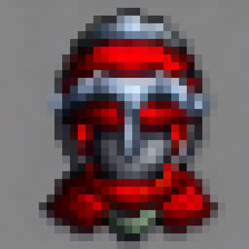 flaming red helmet