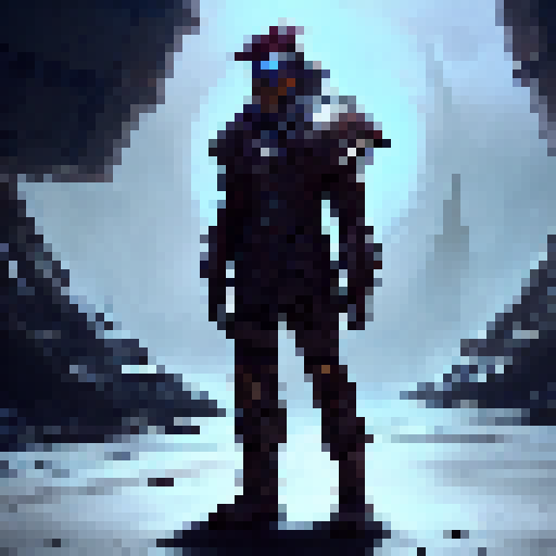 a warrior boy  who have a very futuristic armor in a cyberpunk city 