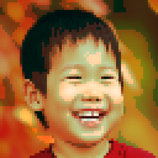 laughing 2-year-old asian boy