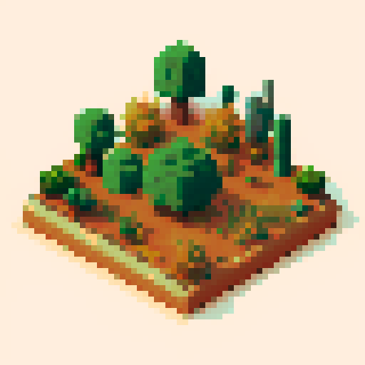 Create a gritty, earthy 64x64 pixel art dirt texture featuring rough, jagged edges and a mottled, patchy surface reminiscent of an arid plains landscape.