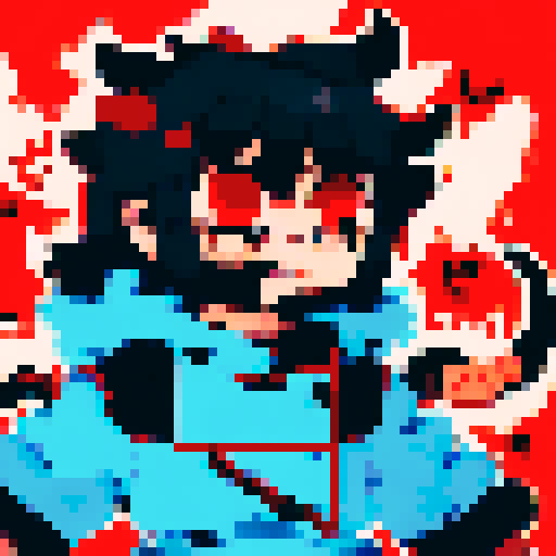 A bloody and savage werewolf with fiery eyes