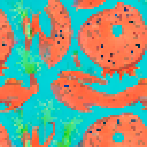 Vibrant, tropical, and playful. Watermelon and pineapple patterned swim trunks for men, featuring bold colors and a cartoonish art style reminiscent of vintage postcards.