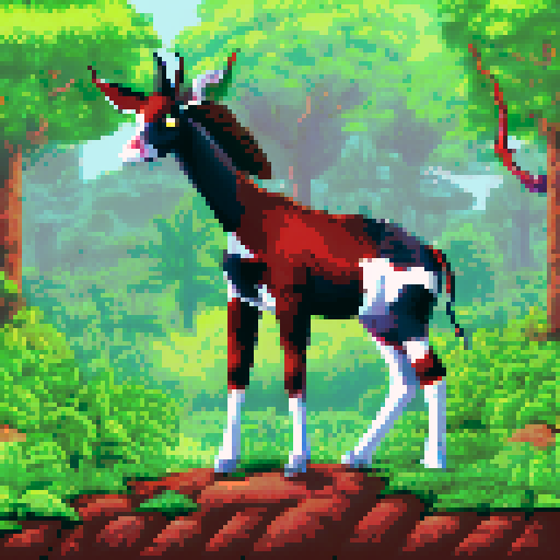 okapi looking in the camera, white background