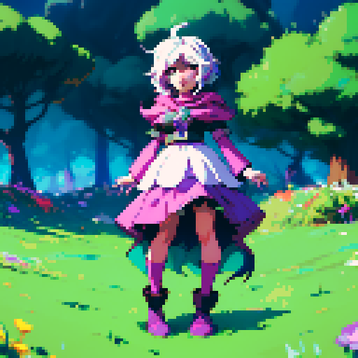 Cute girl fullbody sprite. Looks like Kris from Deltarune or Noelle from Deltarune