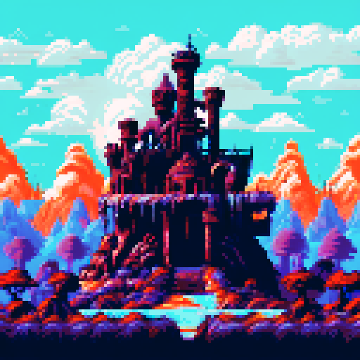 Topdown pixel apocalypse, apocalyptic ruins, desolate wasteland, crumbling buildings, overgrown vegetation, decaying vehicles, broken windows, graffiti-covered walls, eerie atmosphere, abandoned streets, post-apocalyptic landscape