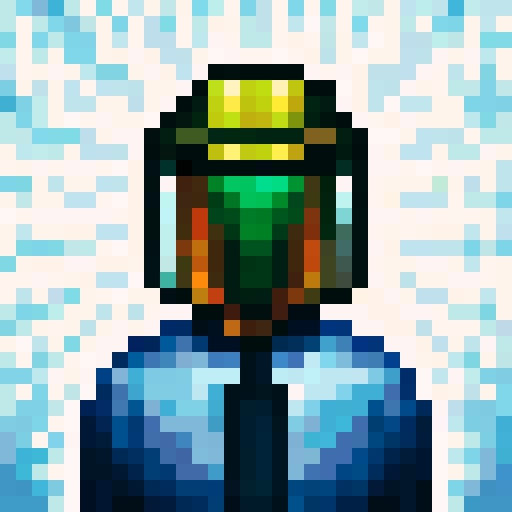 red colour helmet, game icon, 32x32 pixel art, sRGB, skill art, close up, portrait, shiny metallic texture, intricate details, glowing visor, futuristic design