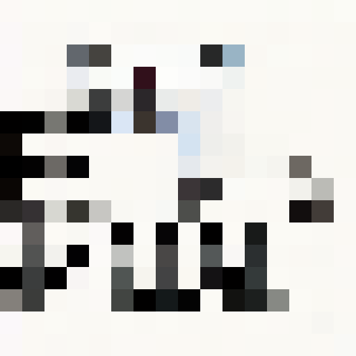 Create a close-up pixel art portrait of a fierce 16x16 game icon featuring a binturong standing on a tree branch, looking at the viewer, all rendered in classic pixel art style.