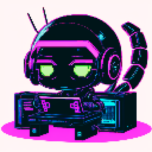 cute cyberpunk scorpion with human head, human head is from anime inspired character with vibrant hair, expressive eyes, and a playful smile, scorpion is playing computer games, tables with potato chips and coca cola