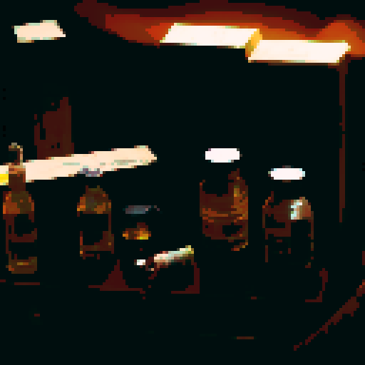 Antivenin, medical bottle, medical box, night time, yellow warm light
