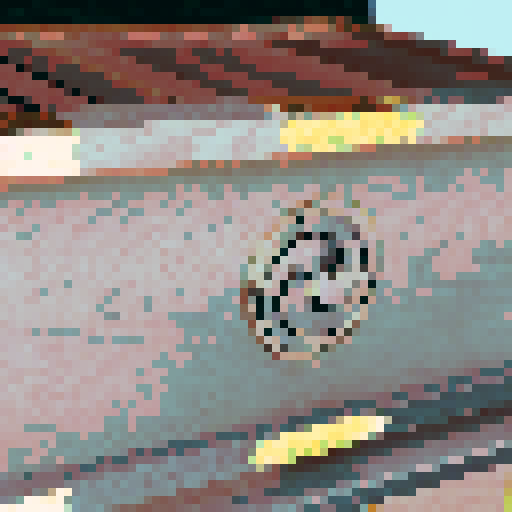 wooden chest with gold corners, gold decorations, front view, pixel art, sRGB