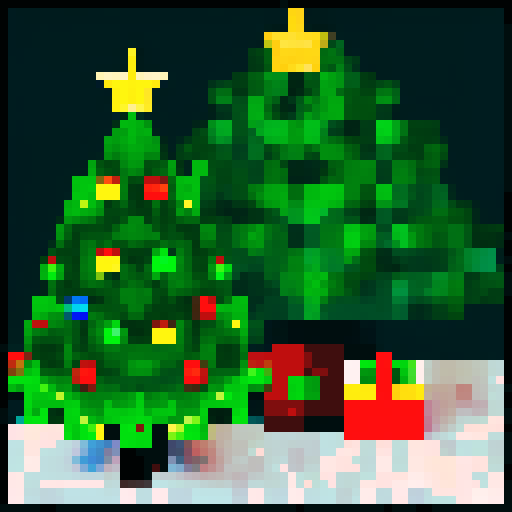 Computer with a Christmas Tree instead of a monitor