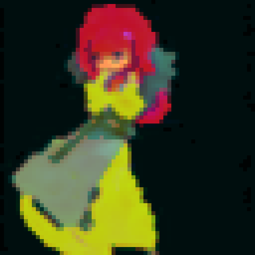 Back view of character