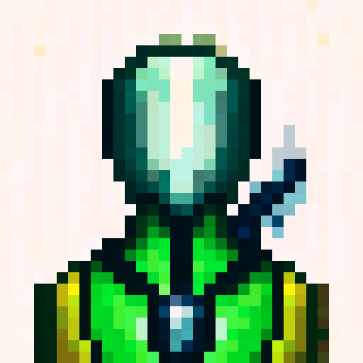 armoured knight, shining silver, intricate details, battle-worn, fierce expression, heroic stance, glowing red eyes, weathered leather straps, polished steel plates, engraved symbols, shadowed background, dramatic lighting, pixelated beauty, limited color palette, captivating pixel art