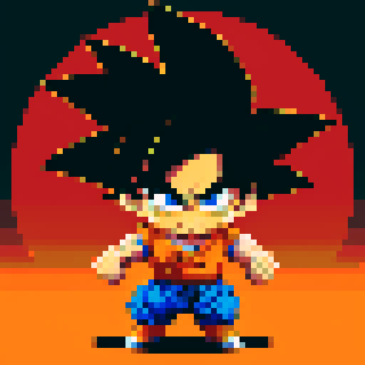 Create Goku from Dragonball Z in the style of TMNT Shredders Revenge.