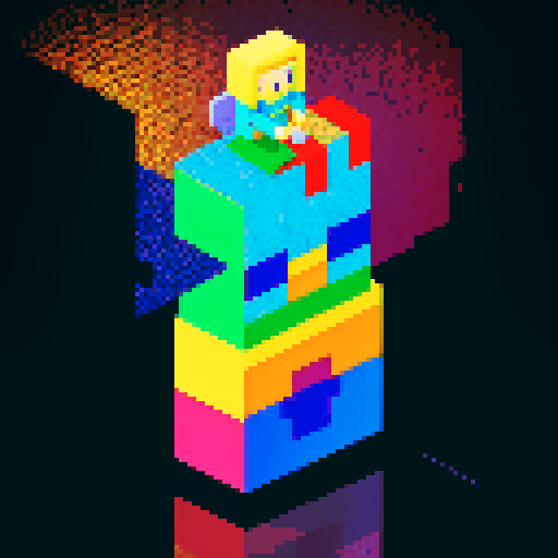 pixel art, gradient, white background