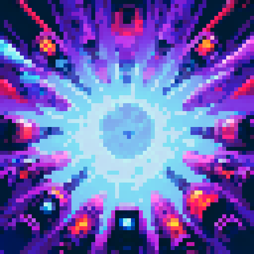 Blue-lit control panels, blinking buttons, and swirling star maps surround a crew of sleek, silver-suited astronauts and their bulbous-headed extraterrestrial counterparts, all huddled around a central console in the heart of the rocketship's command center. Top down perspective 