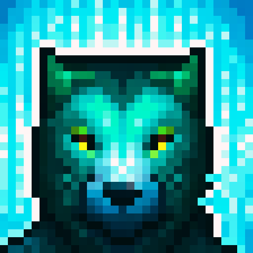 wolf avatar, portrait, glowing eyes