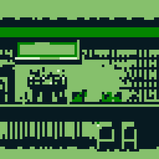 Simple, low-detail, pixel art tavern bar background with a long bar seen directly from the front, reminiscent of a Gameboy background, showcasing vibrant sRGB colors